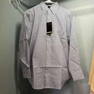 Rivers End Shirt Men's Small Blue White Pinstripe Dress Button Up Cotton
